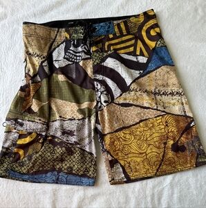 Rip Curl Multicolor Graphic Patterned Board Shorts Size 36 Waist